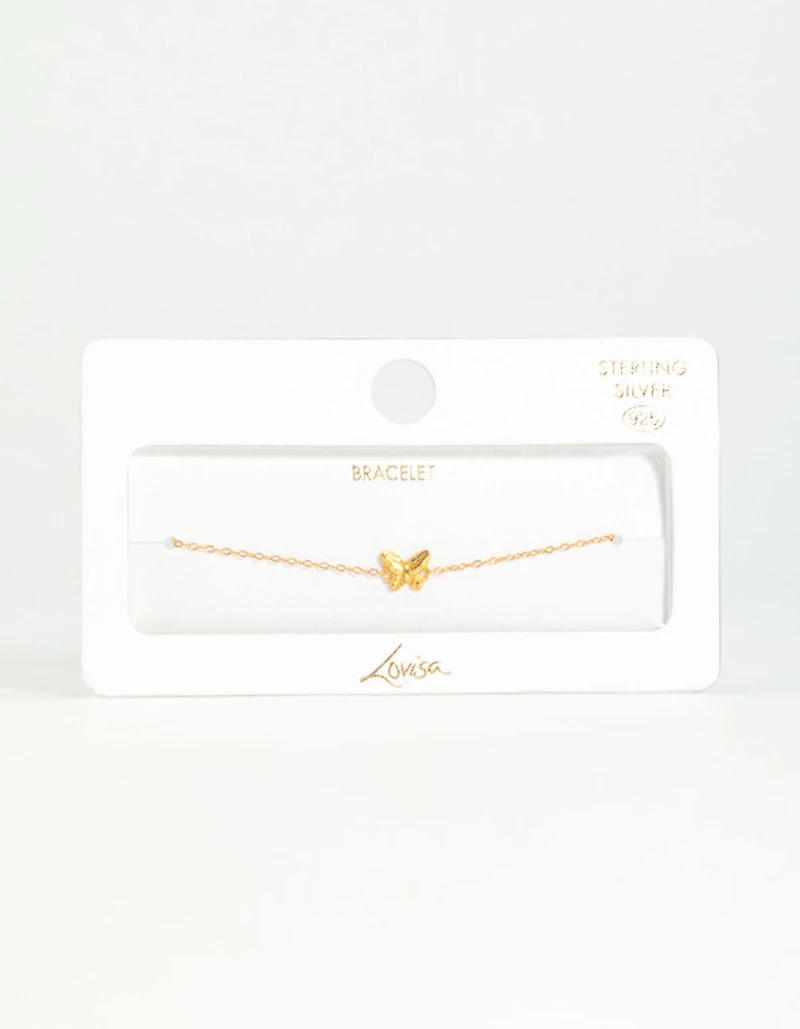Gold Plated Sterling Silver Butterfly Bracelet