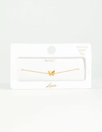 Gold Plated Sterling Silver Butterfly Bracelet
