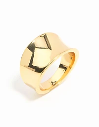 Waterproof Gold Plated Stainless Steel Chunky Ring