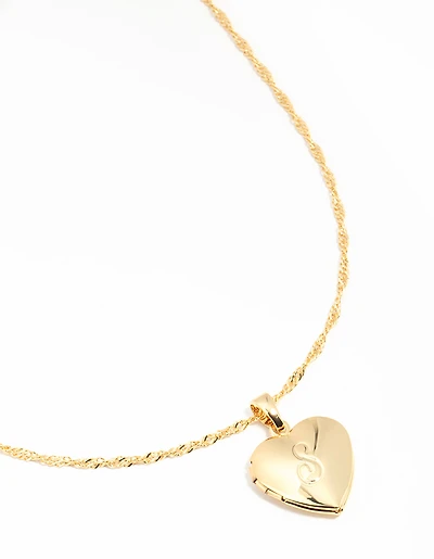 Gold Plated Heart Locket Necklace
