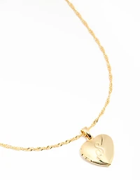 Gold Plated Heart Locket Necklace