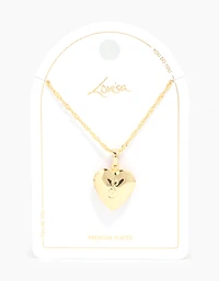 Gold Plated Heart Locket Necklace
