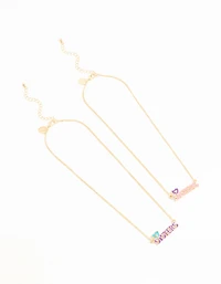 Kids Gold Sisters BFF Necklace