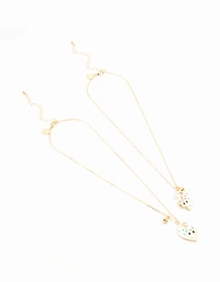 Kids Gold Moon Cat BFF Necklaces 2-Pack