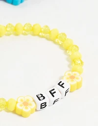Kids Beaded Floral BFF Stretch Bracelets 5-Pack