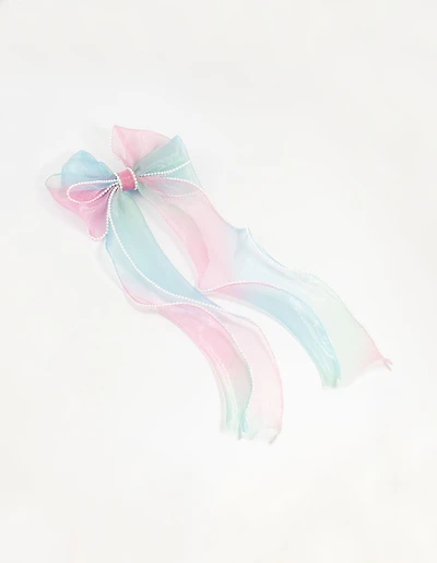 Kids Pink & Blue Ombre Bow Clip