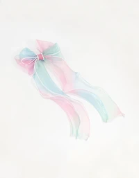 Kids Pink & Blue Ombre Bow Clip
