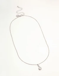 Silver Pear Cubic Zirconia Pendant Necklace