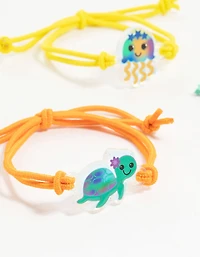 Bracelets extensibles BFF à thème océanique pour enfants en pack de 5
