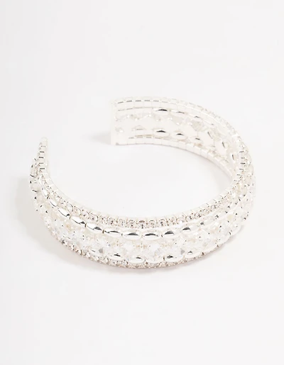 Cubic Zirconia Cupchain Wrist Cuff