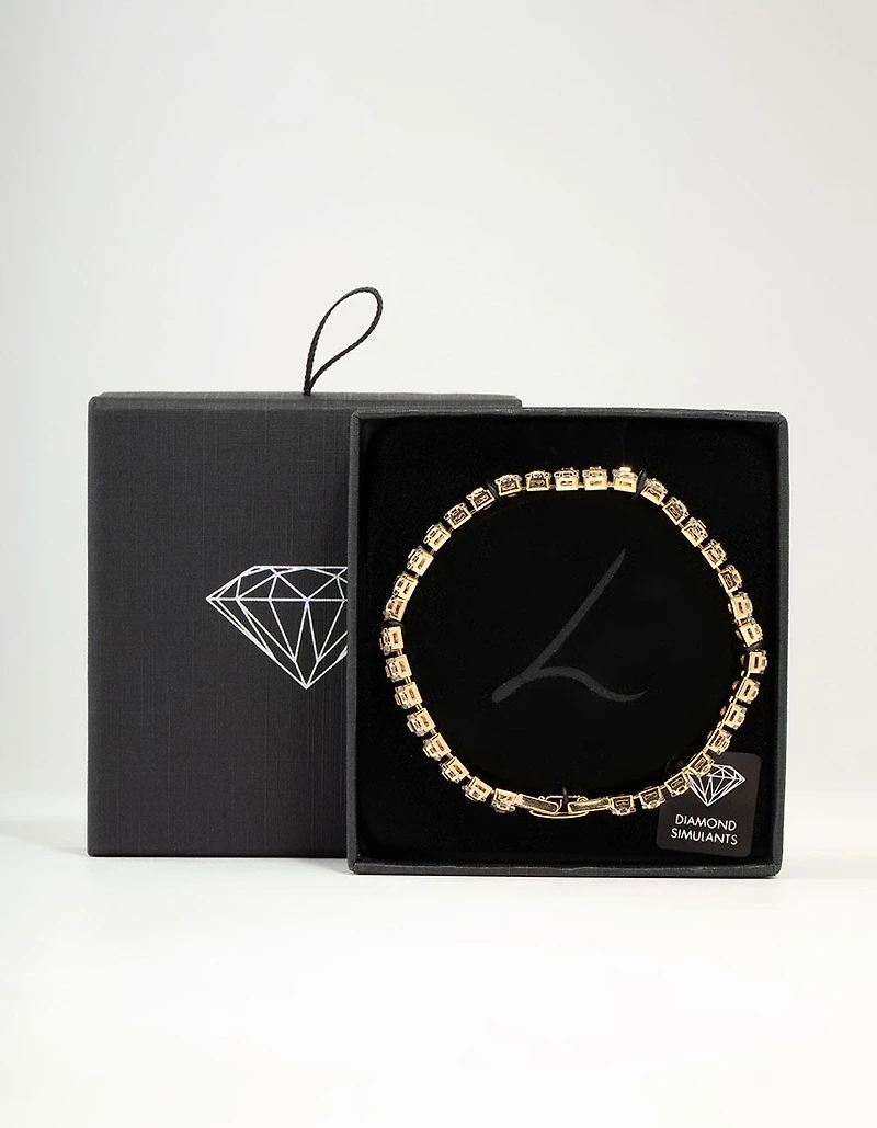 Bracelet de tennis en zircone cubique en or
