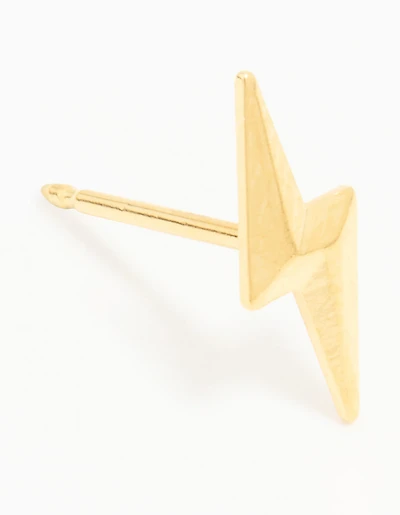 24K Gold Plated Surgical Stainless Steel Lightning Bolt Piercing Stud