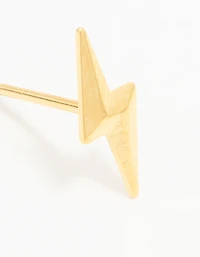 24K Gold Plated Surgical Stainless Steel Lightning Bolt Piercing Stud