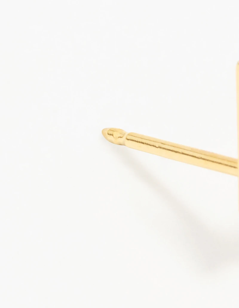24K Gold Plated Surgical Stainless Steel Lightning Bolt Piercing Stud