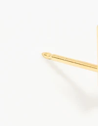 24K Gold Plated Surgical Stainless Steel Lightning Bolt Piercing Stud