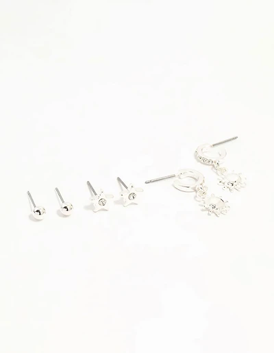 Boucles d’oreilles Silver Diamante Celestial 3-Pack