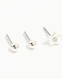 Boucles d’oreilles Silver Diamante Celestial 3-Pack