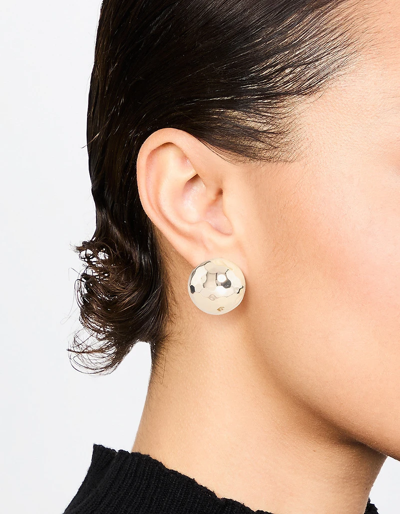 Boucles d’oreilles rondes Disco à texture dorée