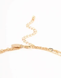 Gold Cross & Coin Layered Necklace