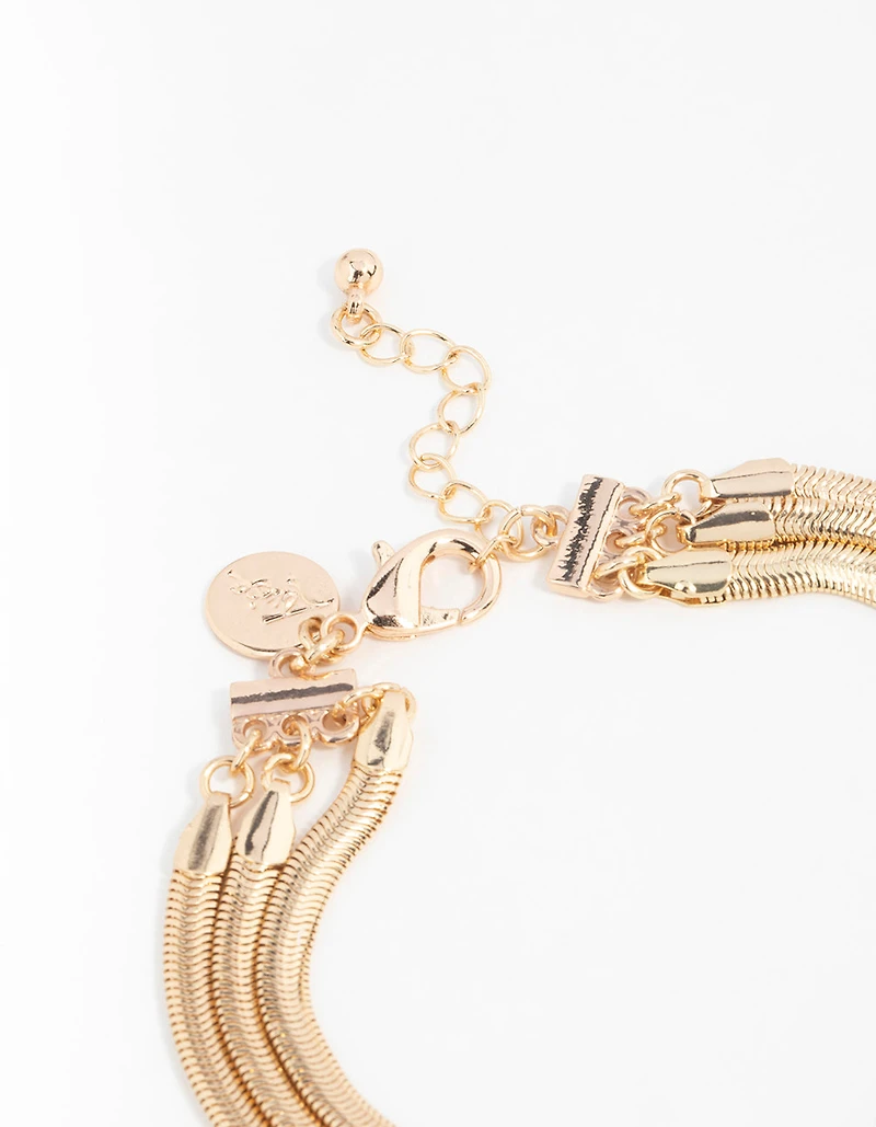 Bracelet en chaîne de serpent en or superposé