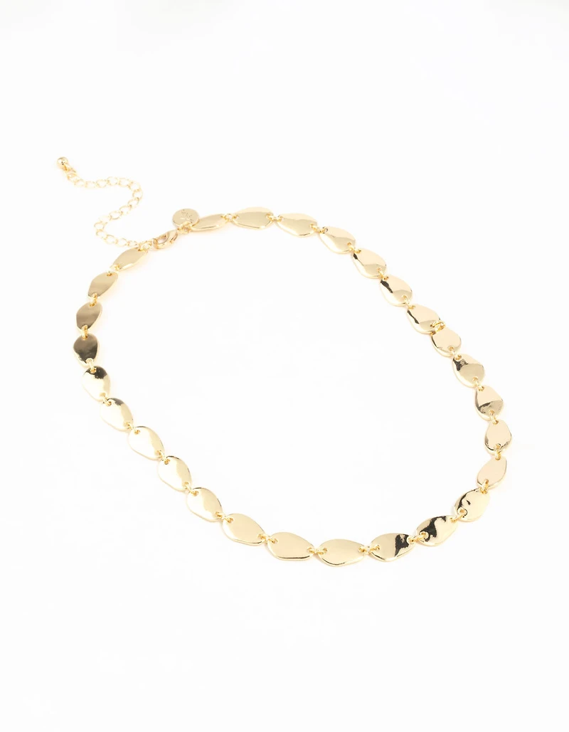 Collier à maillons ovales plaqués or