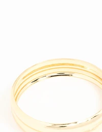 Gold Plated Wide Ribbed Bangle