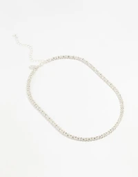 Silver Plated Diamante Fireball Chain Necklace