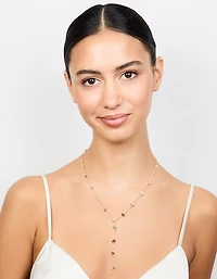 Gold Semiprecious Chip Chain Y-Necklace