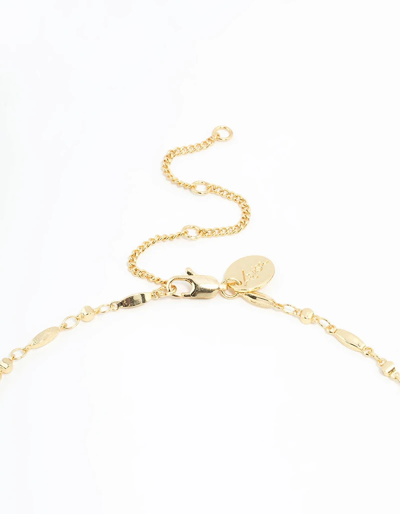 Emerald Cross Chain Y-Necklace