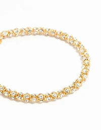 Gold Plated Diamante Fireball Bracelet Chain Bracelet