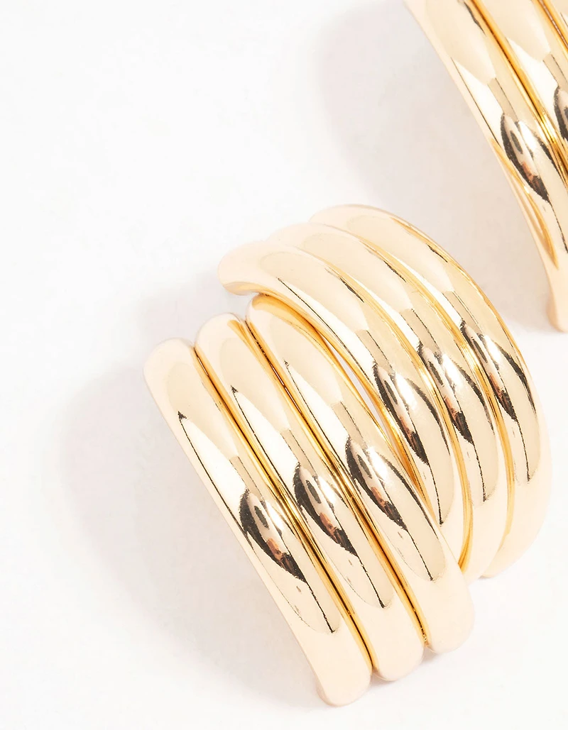 Gold Wrapped Stud Earrings