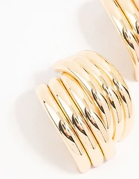 Gold Wrapped Stud Earrings