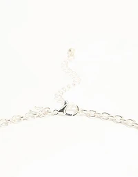 Collier pendentif en diamant argenté