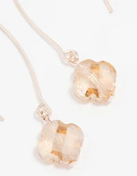 Rose Gold Fine Flower Drop Earrings