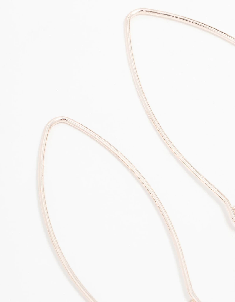 Rose Gold Fine Flower Drop Earrings
