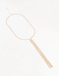 Collier en Y en Diamant Diamant en Or Rose