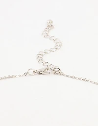 Silver Bold Diamante Cross Necklace