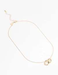 Gold Twist Circle Necklace