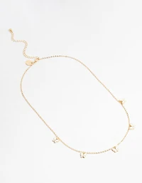 Gold Butterfly Station Necklace