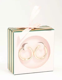 Gold Round Medium Huggie Earrings