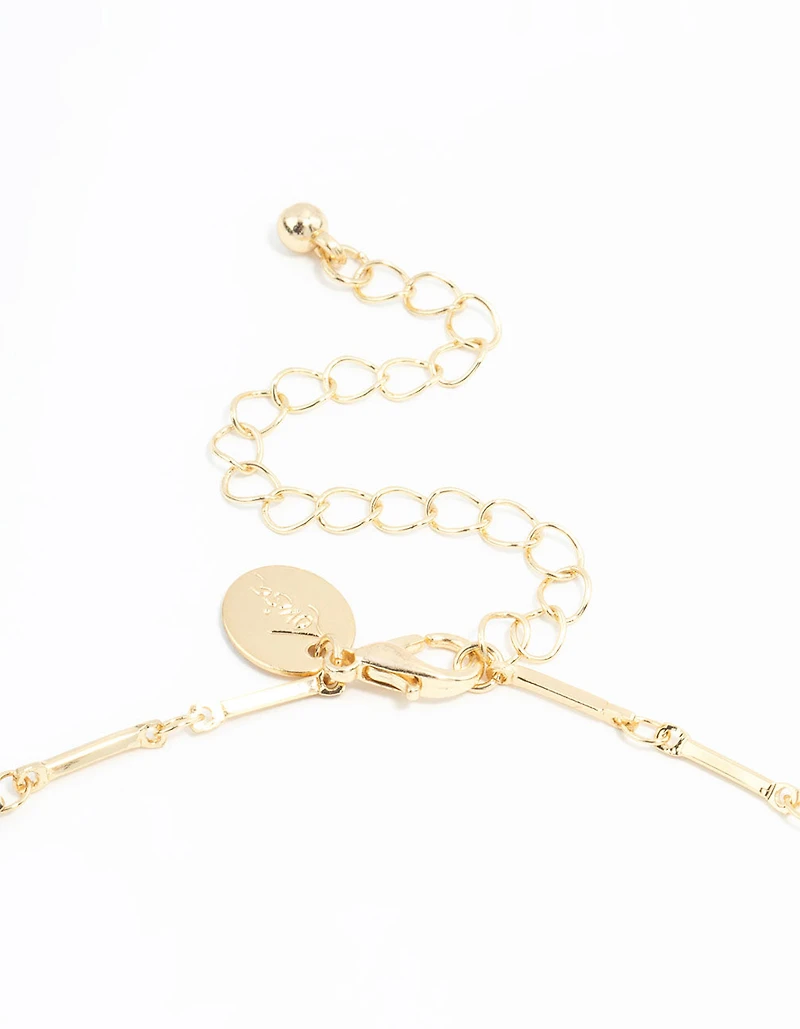 Collier en forme de cœur et de lune plaqués or