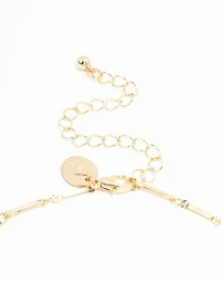Collier en forme de cœur et de lune plaqués or