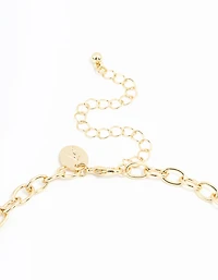 Gold Plated Bow & Star Charm Necklace