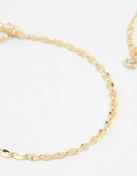 Gold Plated Mini Flower Bracelets 2- Pack