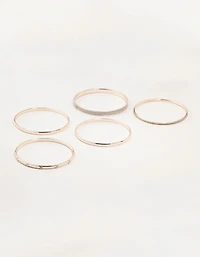 Rose Gold Glitter Paper & Diamante Bangles 5-Pack