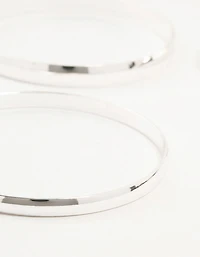 Silver Thick Bangles 3-Pack