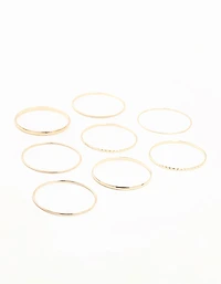 Gold Mixed Textured Bangles 8-Pack