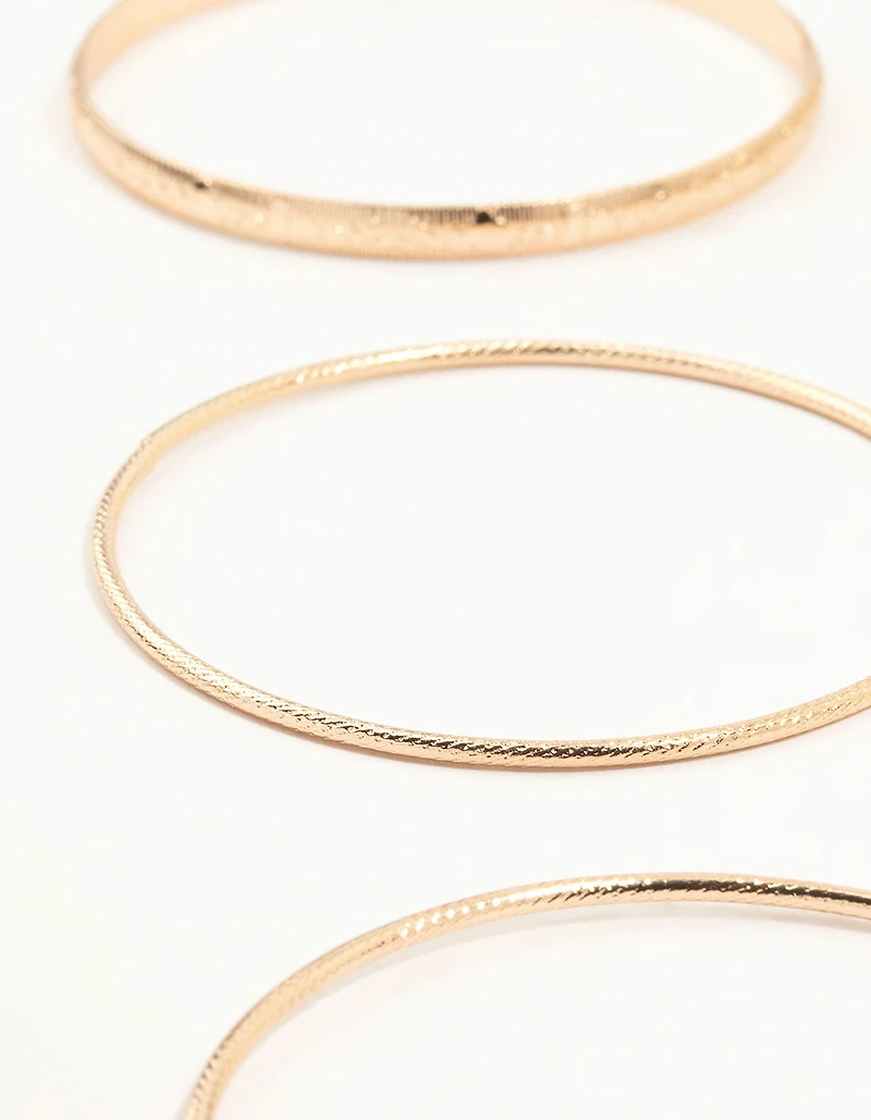 Gold Mixed Textured Bangles 8-Pack