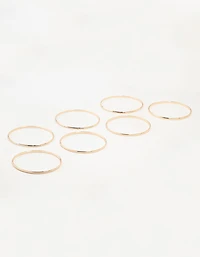Gold Diamante Inlay & Clean Bangles 7-Pack