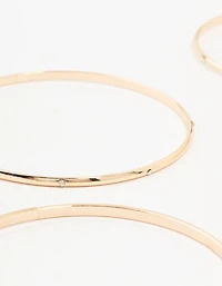 Gold Diamante Inlay & Clean Bangles 7-Pack